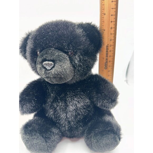 Logo Bear Plush Black North American stuffed animal Soft n Cuddly 1987 Vintage - Picture 4 of 10